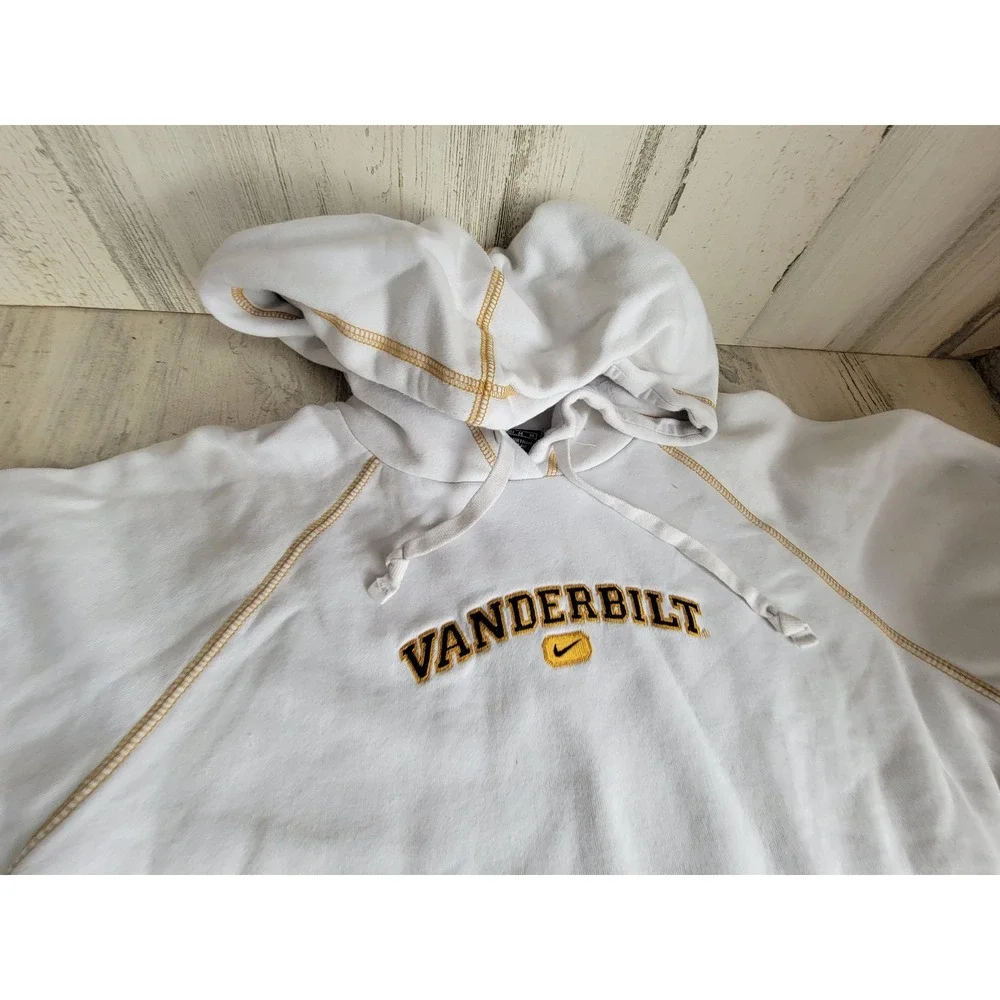 Nike Vanderbilt white hoodie pull string medium youth clothing apparel unique